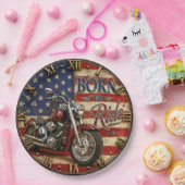 Motorcycle American Flag Biker Decor ペーパープレート (パーティー)