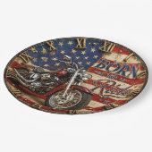 Motorcycle American Flag Biker Decor ペーパープレート (アングル)