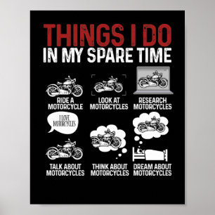 Motorcycle Biker Rider Things I Do In My Spare ポスター