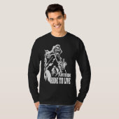 Motorcycle Biker Skeleton Skull Live To Ride Ride  Tシャツ (正面フル)