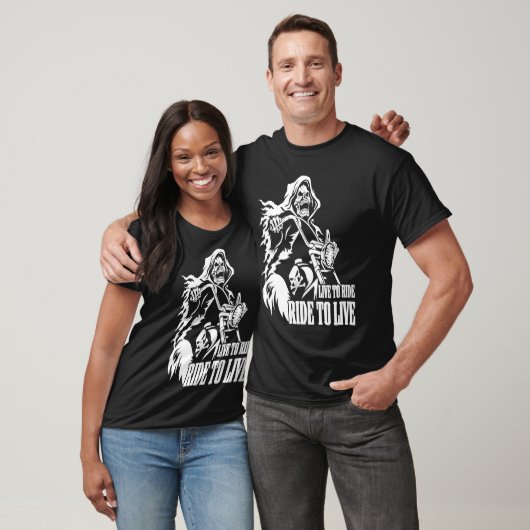 Motorcycle Biker Skeleton Skull Live To Ride Ride  Tシャツ (ユニセックス)