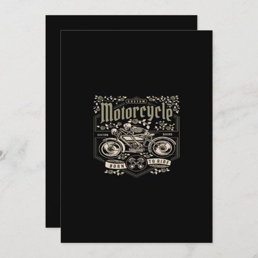 motorcycle born to ride 招待状 (正面/裏面)