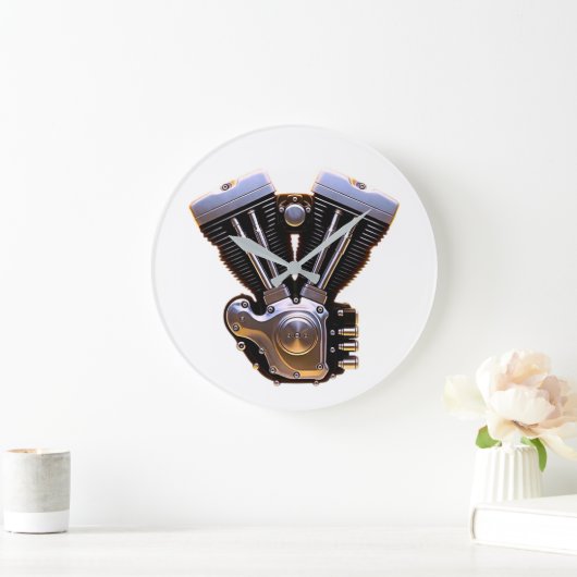 Motorcycle Engine Wall Clock ラージ壁時計 (ホーム)