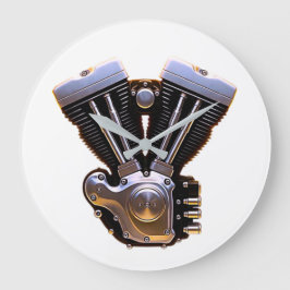Motorcycle Engine Wall Clock ラージ壁時計