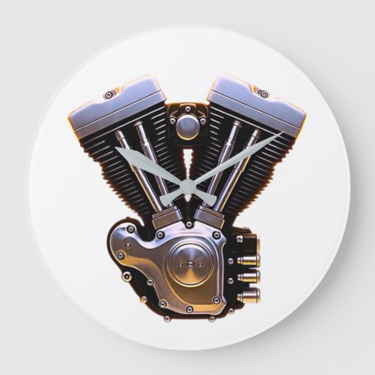 Motorcycle Engine Wall Clock ラージ壁時計 (正面)
