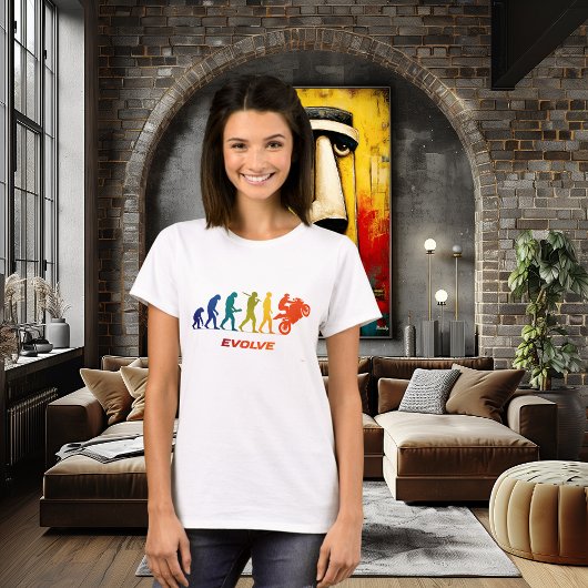 Motorcycle Evolution Silhouette Biker Design Tシャツ