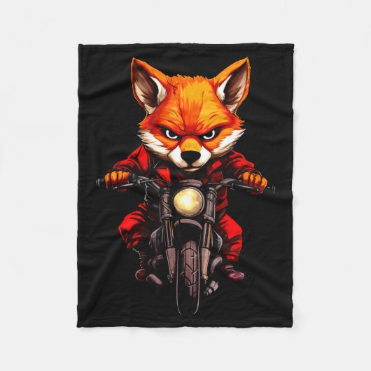 Motorcycle Foxes  フリースブランケット (正面)