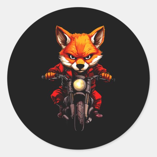 Motorcycle Foxes  ラウンドシール (正面)