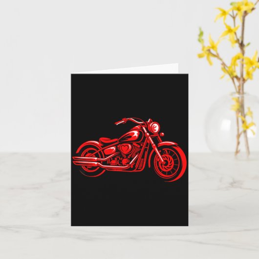 Motorcycle Heart Biker Valentines Day Rider Couple カード (黄色い花)