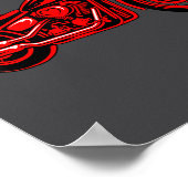 Motorcycle Heart Biker Valentines Day Rider Couple ポスター (角)