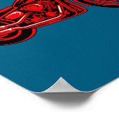 Motorcycle Heart Biker Valentines Day Rider Couple ポスター (角)