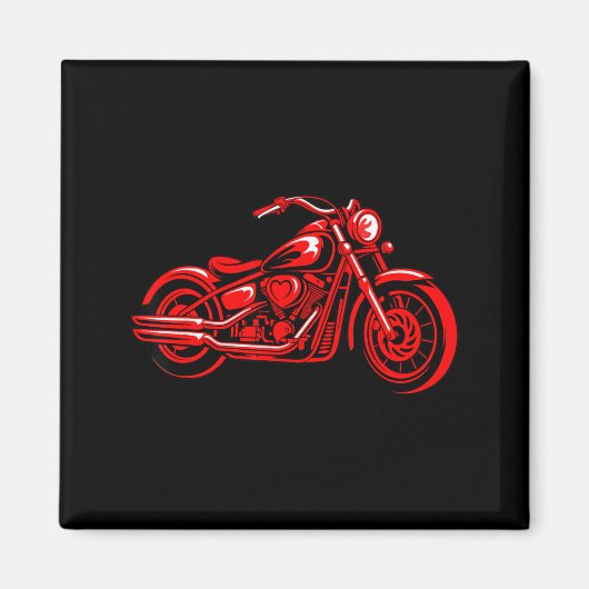 Motorcycle Heart Biker Valentines Day Rider Couple マグネット (正面)