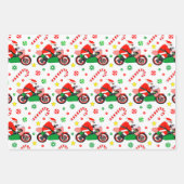Motorcycle Holiday Gift Wrapping Paper ラッピングペーパーシート (正面3)