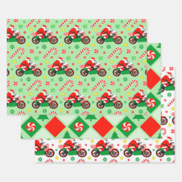 Motorcycle Holiday Gift Wrapping Paper ラッピングペーパーシート