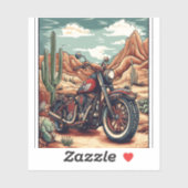 Motorcycle in Desert Cactus Western Set (4) シール (シート)