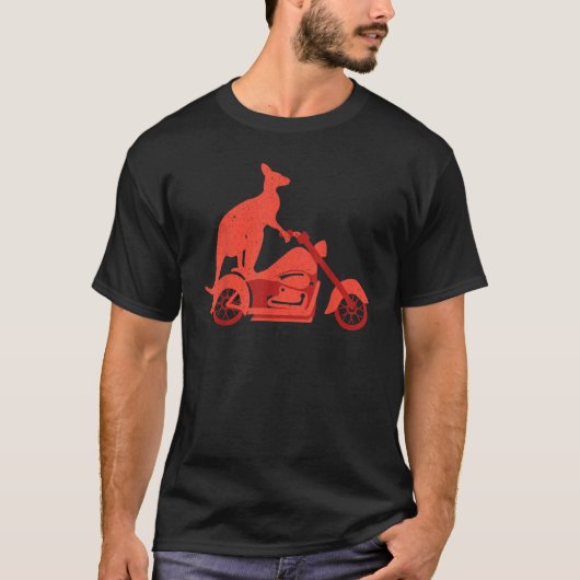 Motorcycle Kangaroo   Wildlife Animal Australia Tシャツ (正面)