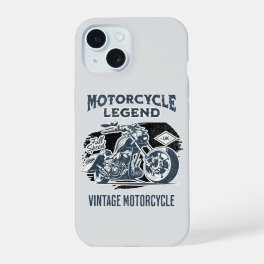 Motorcycle Legend Vintage Retro iPhone 15ケース (裏面)