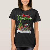 Motorcycle Lover Xmas Lighting Santa Motorcycle Ch Tシャツ (正面)