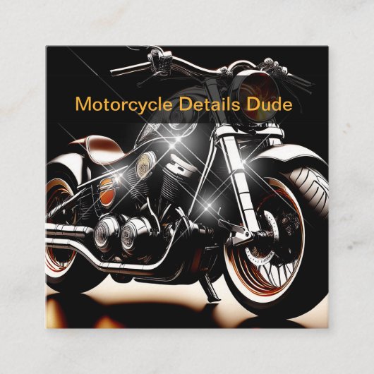 Motorcycle Mobile Detailing Services スクエア名刺 (正面)