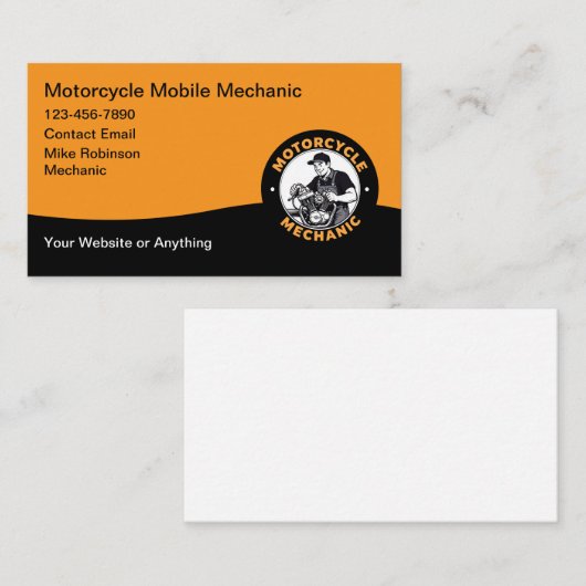 Motorcycle Mobile Mechanic Business Card 名刺 (正面/裏面)