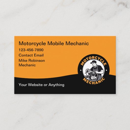 Motorcycle Mobile Mechanic Business Card 名刺 (正面)