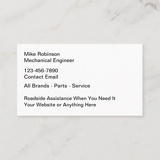 Motorcycle Mobile Mechanic Service 名刺 (裏面)