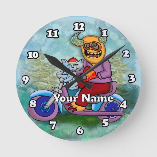 Motorcycle Monster ラウンド壁時計 (正面)