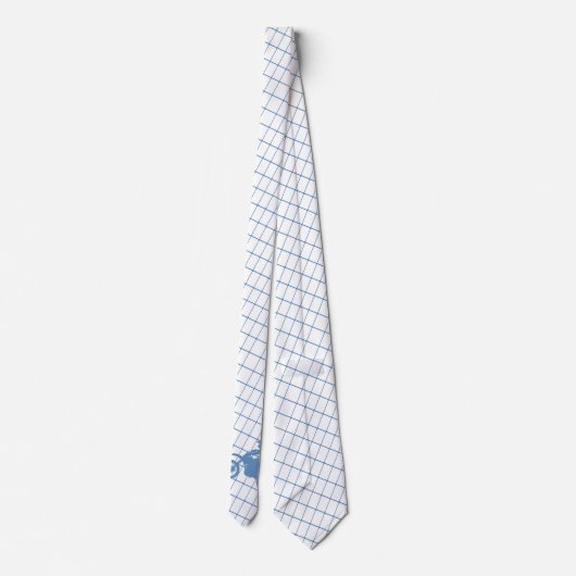 Motorcycle Motocross Racing  on Blue Check Necktie ネクタイ (裏面)