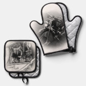 Motorcycle Oven Cloth 鍋つかみ&鍋敷きセット (正面/裏面)