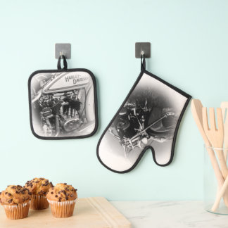 Motorcycle Oven Cloth 鍋つかみ&鍋敷きセット