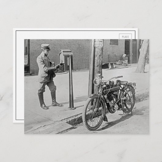Motorcycle Postman, 1909 ポストカード (正面/裏面)