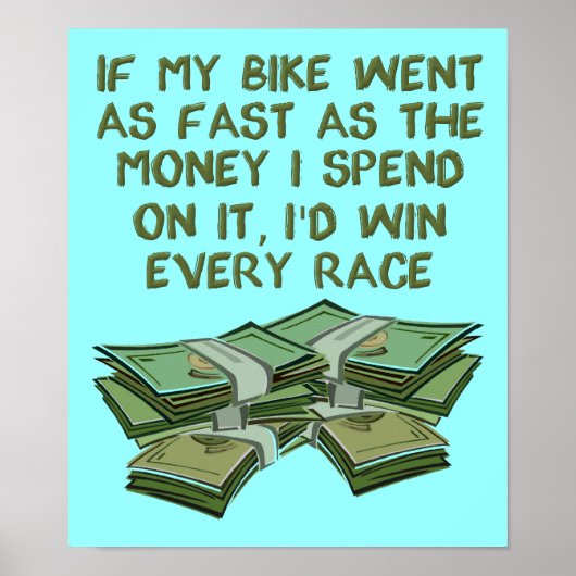 Motorcycle Racing Funny Poster Sign ポスター (正面)