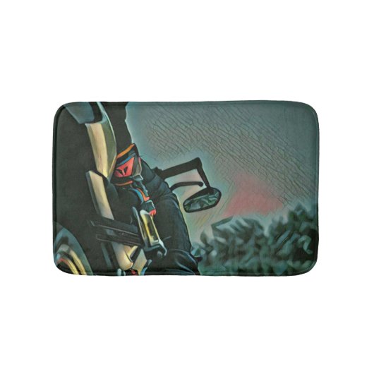 motorcycle racing lover gift バスマット (正面)