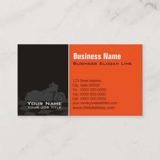 Motorcycle Shop, Bike Sales & Service Contact 名刺 (正面)