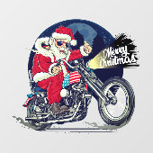 Motorcycle Shop Chopper Riding Santa Claus Cigar ウィンドウサイン (シート)