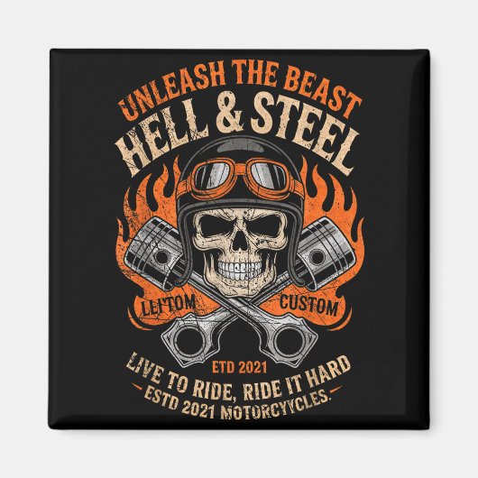 Motorcycle Skull And Ston Crossbones For Men Biker マグネット (正面)