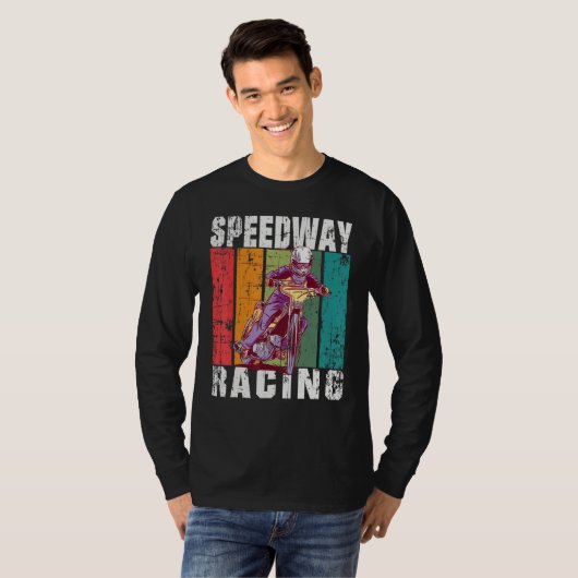 Motorcycle Speedway Racing Flat Track Tシャツ (正面フル)