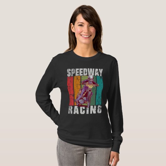 Motorcycle Speedway Racing Flat Track Tシャツ (正面フル)