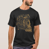 Motorcycle tete de mort crane skull casque motard  tシャツ (正面)