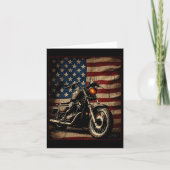 Motorcycle Usa Flag Retro Biker カード (正面)