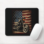 Motorcycle Usa Flag Retro Biker  マウスパッド (マウス)