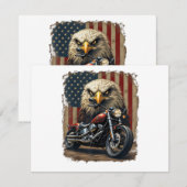 Motorcycle USA Flag Retro Biker Chopper エンクロージャーカード (正面/裏面)