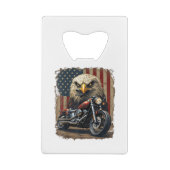 Motorcycle USA Flag Retro Biker Chopper クレジットカード栓抜き (裏面)