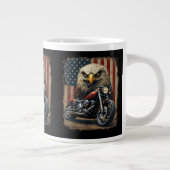 Motorcycle USA Flag Retro Biker Chopper ジャンボコーヒーマグカップ (右)