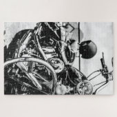 Motorcycle V-Twin American Made Harley Biker ジグソーパズル (横)