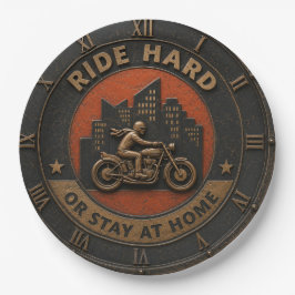 Motorcycle Vintage Biker Garage Decor Retro Rider ペーパープレート