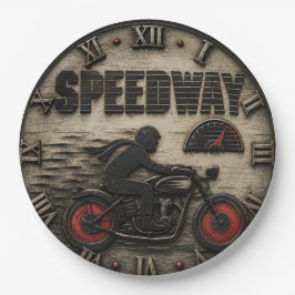 Motorcycle Vintage Racing Bike Garage Decor ペーパープレート