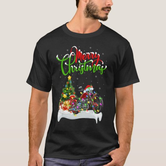 Motorcycle   Xmas Decorations Santa Motorcycle Chr Tシャツ (正面)