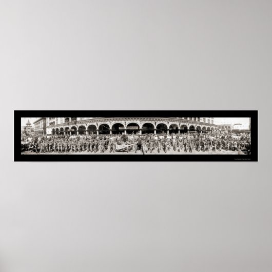 Motorcycles Venice, CA Photo 1910 ポスター (正面)