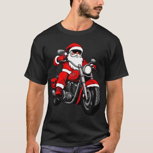 Motorcyclist Christmas T-Shirt Tシャツ (正面)